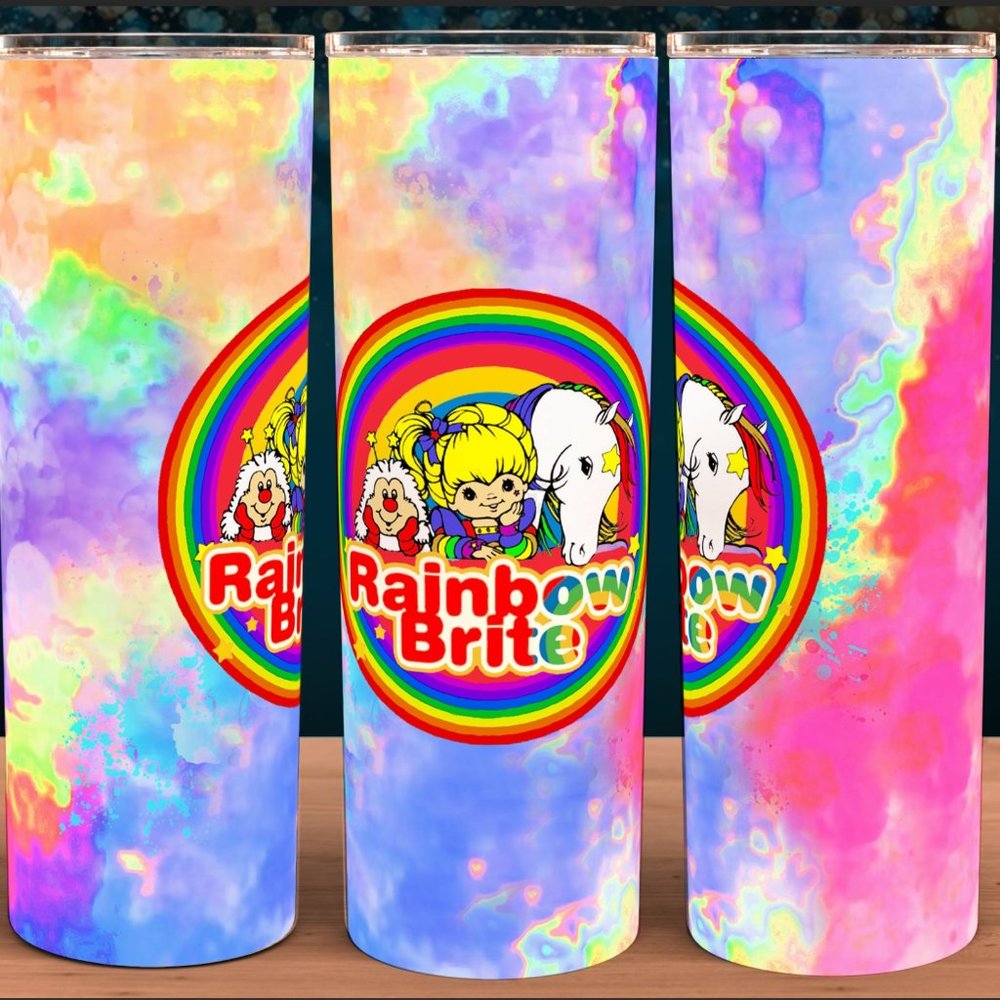 Rainbow Brite Watercolor with Twink and Starlite 90s Tumbler 20oz